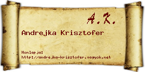 Andrejka Krisztofer névjegykártya